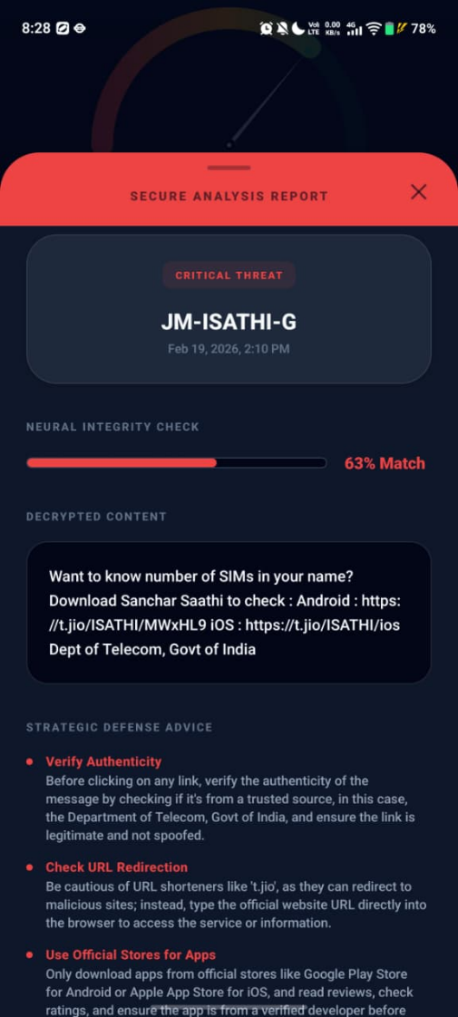 Nexora Mobile Threat Analysis Report on Malicious SMS