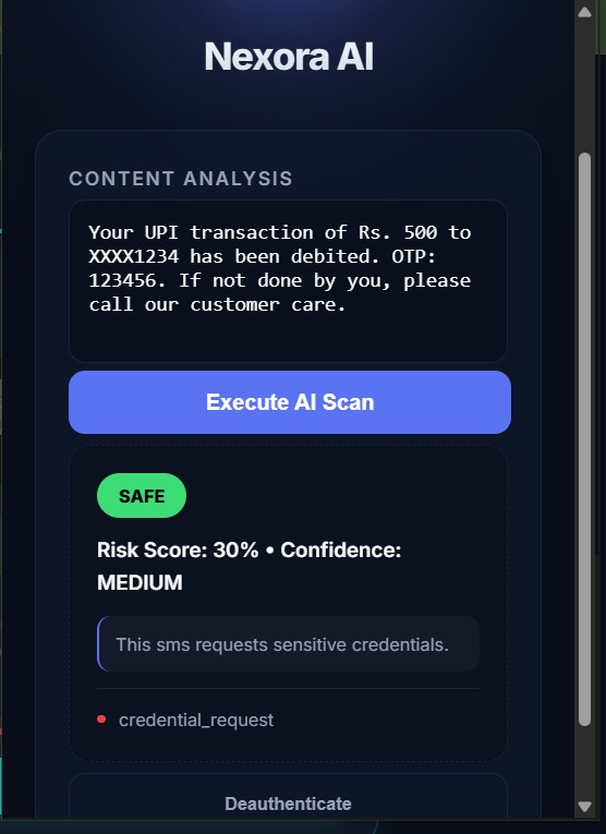 Nexora Chrome Extension UPI Transaction Analysis